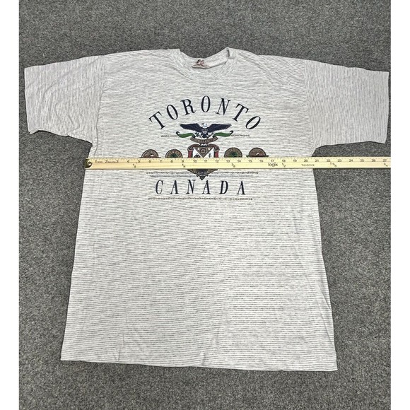 Vintage Toronto Canada Gray Striped Single Stitch Graphic T-Shirt Size XL - Picture 7 of 9